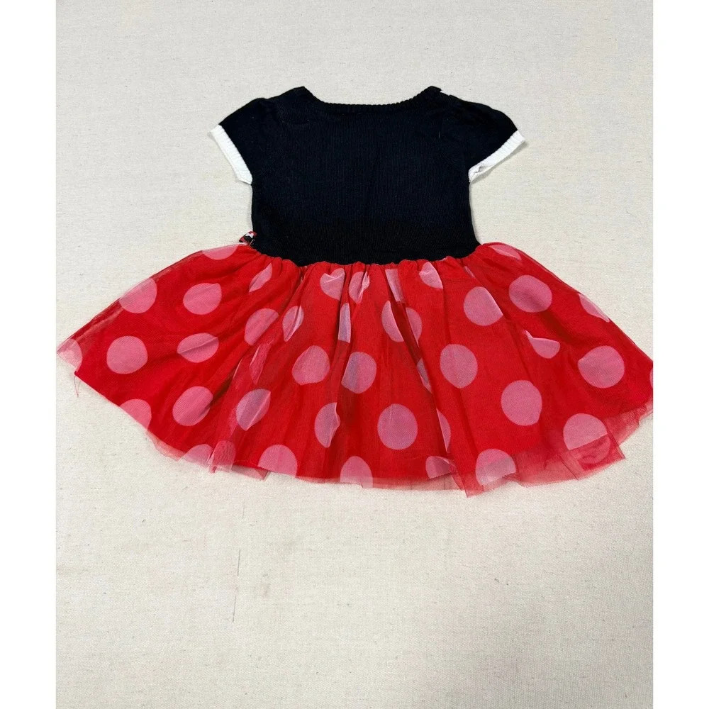 Disney Junior Minnie Mouse Polka Dot Tulle Dress Black Red 2T FL2385374MI